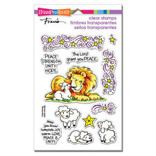 Stampendous LION LAMB FRAME PERFECTLY CLEAR Cling Rubber Stamp SSC1414 Jesus