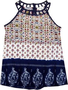 Monteau Big Girls Cage Neck Classic Print Tank Top X-Large - Picture 1 of 3