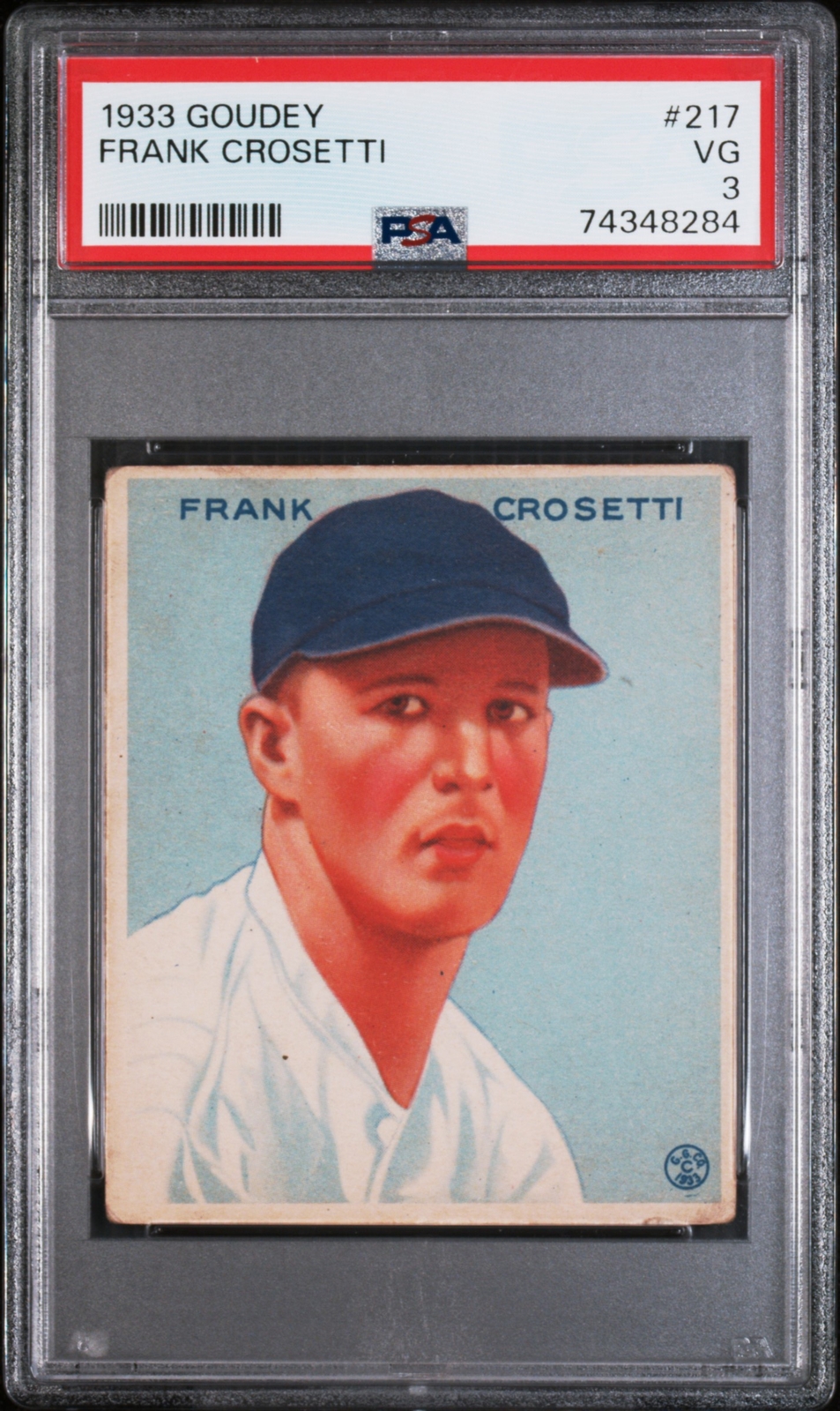 1933 Goudey #217 Frank Crosetti Yankees PSA 3