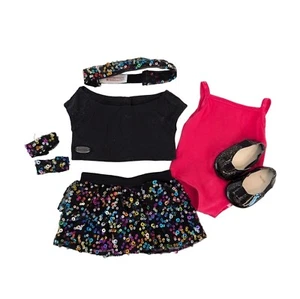 Traje de Baile Estrella Brillante American Girl Lentejuelas Negro Truly Me Completo Retirado - Imagen 1 de 10