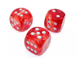 Jumbo 30mm D6 Nebula Red Silver Luminary Dice Extra Large RPG Tabletop Games - Picture 1 of 2