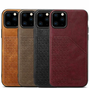 Luxury Denior Leather Card Slot Shockproof Back Case For Apple iPhone 11 Pro Max - Picture 1 of 13