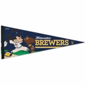 MILWAUKEE BREWERS MICKEY MOUSE DISNEY PREMIUM QUALITY PENNANT 12"X30" BANNER - Picture 1 of 1