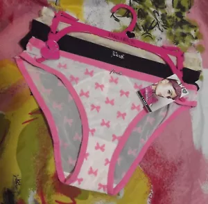 3 NEW PARIS HILTON WC53654 650 EVERYSLIVING MESH BIKINI PANTIES S - Picture 1 of 2