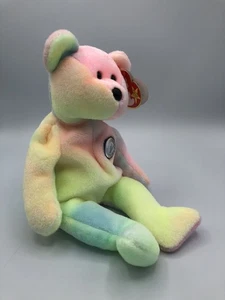 Ty Beanie Babies B. B. Bear 1999 PE Pellets VTG 90s Baby Stuffed Animal Birthday - Imagen 1 de 17