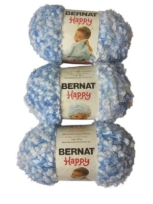 Bernat Happy Yarn Blue Belles # 81128 Baby Soft Lot of 3 New 3oz Skeins Bulky - Image 1 of 4