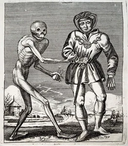1744 Merian, Totentanz, Der Herold, Kupferstich - Bild 1 von 2