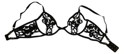 Victorias Secret Bra 34D Black Floral Lace Very Sexy Low Cut Demi - Image 1 of 4