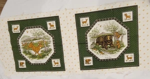 American Wildlife Schnitt Nähen Stoff Panel Hirsch Bär braun grün VIP Cranston - Bild 1 von 6