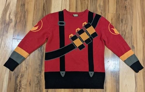 Team Fortress 2 TF2 Pyro Ugly Sweater Adult XL Red Knit Crew 2013 Valve Read Plz - Picture 1 of 7