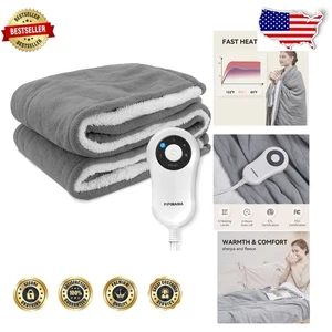 Electric Heated Blanket 50''x60'' - 5 Heating Levels, Perfect for Winter Travel - Picture 1 of 8