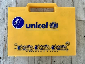 Unicef Block Puzzle w/ Yellow Carrying Case Curti Animals 6 Puzzles 20 Pieces - Picture 1 of 5