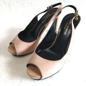 Sandalias de Tacón Saint Laurent Gamuza Cuero EE. UU. 6.0 Excelente Usadas Sin Caja - Imagen 1 de 20