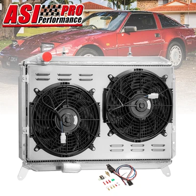 3 Row Aluminum Radiator+Shroud Fan Fits 1984-1988 Nissan 300ZX Z31 VG30 #CC762 - Image 1 of 4