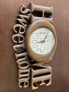 Vintage MCM Burwood New Haven Home Sweet Home Wall Clock Original Caliber Tested - Picture 1 of 4