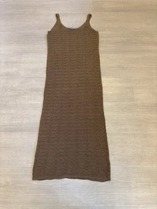 Primark Brown Glitter Sleeveless Midi Dress Size M - Picture 1 of 5