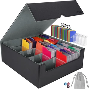 4-Row [3200+] Trading Card Storage Box,Card Organizer Holder with 4 Supporters & - Picture 1 of 12