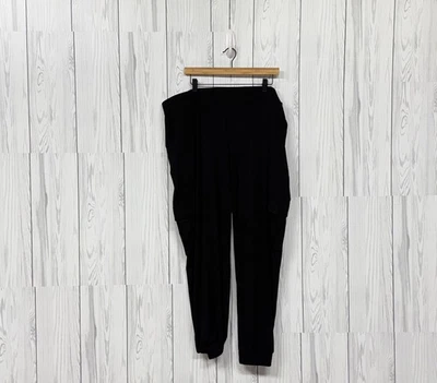 Lisa Rinna Colección Pantalones Talla 1x Pull On Slim Recto Jogger Negro Elástico Foto 1 de 4