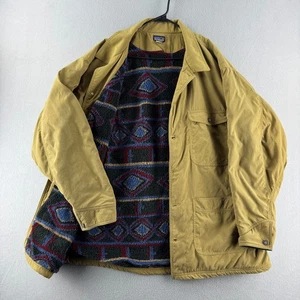 Vintage Patagonia Work Range Chore Coat Mens 2XL Tan Aztec Fleece Lined 90s 1996 - Picture 1 of 24