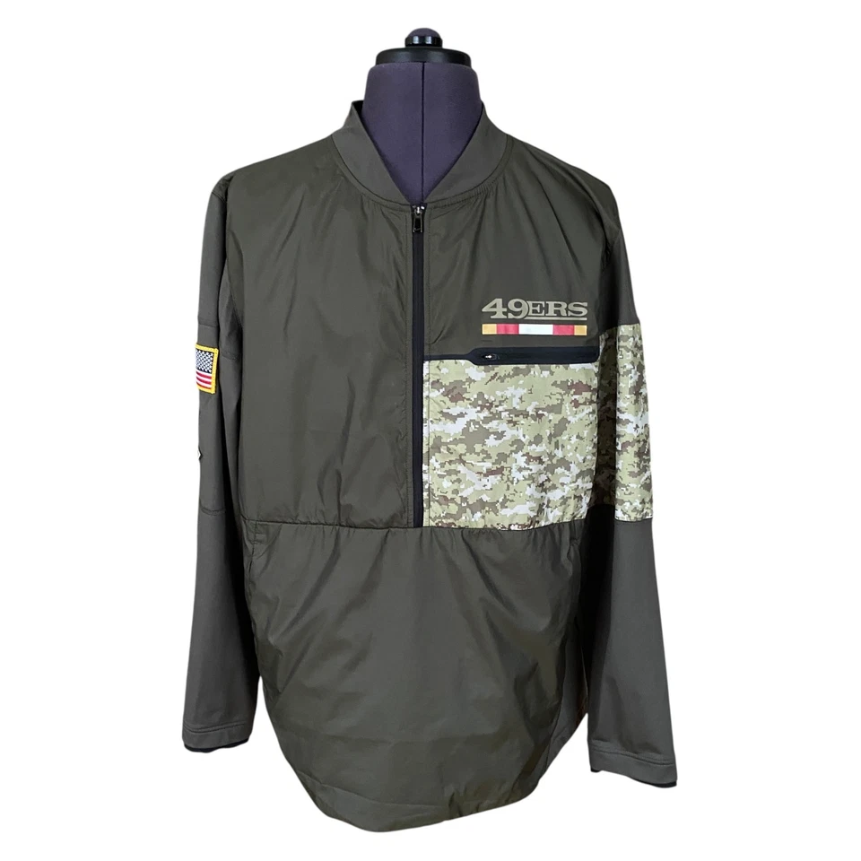 Nike NFL Salute to Heroes San Fransicsco 49ers Anorak Pullover Camo Mens XL MINT - Image 1 of 4