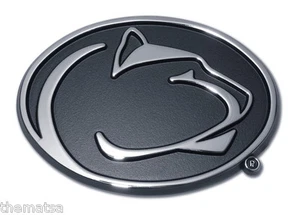 PENN STATE NITTANY LIONS USA MADE BLACK   EMBLEM ADHESIVE MEDALLION - Picture 1 of 1