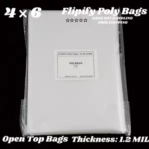 4x6 Clear Bags Flat Open Top Plastic Cellophane Treat Bakery Cookies Candies - Picture 1 of 2