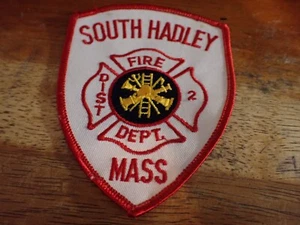SOUTH HADLEY MASSACHUSETTS FIRE DEPARTMENT VINTAGE PATCH BX C #19 - Picture 1 of 2