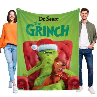 The Grinch Blanket for Kids Soft Warm Flannel Throw Blanket for Gifts Home Decor - Image 1 of 4