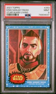 LOW POP 2021 Topps Star Wars Living #253 King Sanjay Rash PSA 9 MINT Clone Wars