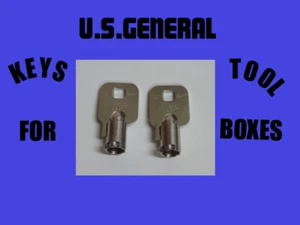 US GENERAL SET OF 2 TUBULAR REPLACEMENT KEYS 0004 - 1035 TOOL BOX FREE SHIPPING - Picture 1 of 1