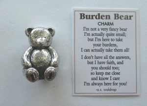 TBOT BURDEN BEAR teddy tiny pocket charm miniature figurine Ganz comfort - Picture 1 of 10