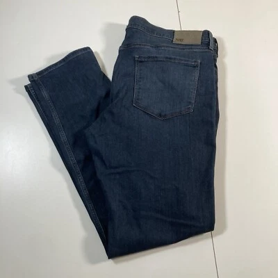 Paige Men Jeans 39x33 Blue Lennox Stretch Straight Dark Wash Denim (Tag 38) - Image 1 of 4