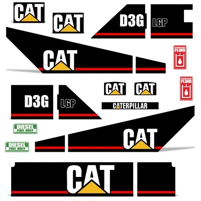 Decal Kit fits CAT D3G LGP Crawler Dozer Series 4 Complete D3-G 7yr Sticker USA - Image 1 of 3