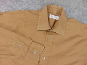 Lanvin Paris Shirt Mens 39x15.5 Brown Dress Shirt Made in France - Picture 1 of 11