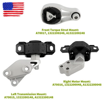 2008-2015 for Smart Fortwo Right Engine Motor & Transmission Mount Set 3PCS Foto 1 de 4