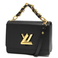 Louis Vuitton Epi Twist MM Noir Black Chain Clutch Shoulder Handbag M21772 RankS
