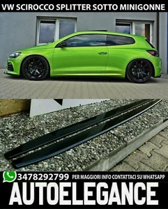 VW SCIROCCO 2008-2016 SPLITTER SOTTO MINIGONNE LATERALI ABS NERO LUCIDO 0070 - Imagen 1 de 8