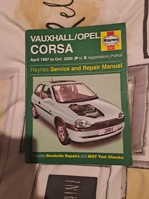 VAUXHALL/OPEL CORSA HAYNES MANUAL APRIL 1997 TO OCTOBER 2000 P TO X REGISTRATION - Image 1 of 3