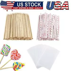 600Pcs Cake Pop Sticks Set, Wrappers Ties Kit,15cm Cake Pops,100 Lolli Sticks - Picture 1 of 6