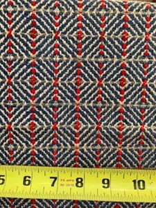 Osborne & Little Nina Campbell Todi Blue Red Chenille Upholstery Fabric 4.75Y - Picture 1 of 6