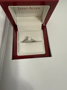 Engagement ring 1.22ctw natural diamond 14k White Gold size 5.5 Total Weight 3g - Picture 1 of 12