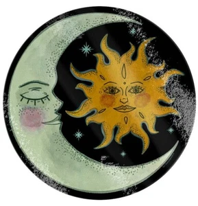 Ethereal Night & Day Glass Chopping Board, Faces Sun Moon, Star, Cosmic, Space - Picture 1 of 3