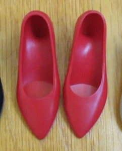 Bright Red pump shoes made for Franklin Mint Diana vinyl doll fit vintage too - Picture 1 of 4