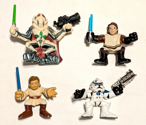 Lot of 4: 2004-2010 Star Wars Galactic Heroes * Fair+ Cond * Grievous Anakin + Cover