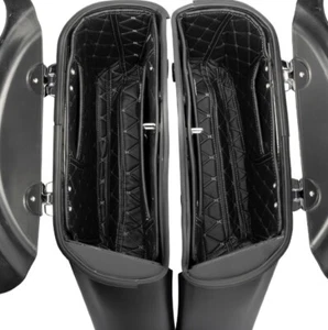 Saddlebag Liners with Silver Stitching-1st Gen fits 2014-2024 Indian Motorcycle - Picture 1 of 5
