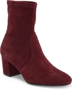 Stuart Weitzman Siggy 60 Calcetín Botín Elastizado Gamuza Tacón Bota Borgoña EE. UU. 8 NUEVO * - Imagen 1 de 4
