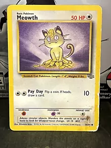 Pokemon TCG: Meowth 56/64 (Jungle Set) MP/HP Condition - Picture 1 of 2