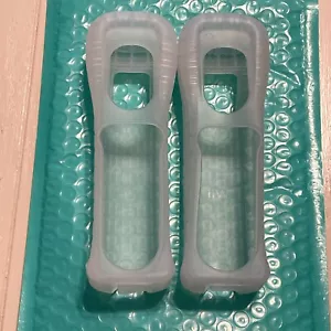 Nintendo Wii Remote Controller Silicone Covers Clear Skin Case Lot Of 2 - Picture 1 of 5