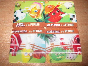 FRENCH EXCLUSIVE 3-D 3D BABYBEL CHEESE COMPLETE 4 CARDS FERME SET MINT 90' - Picture 1 of 1