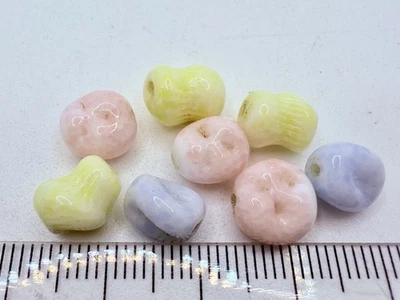 Cuentas pastel de vidrio checo con hoyuelos vintage 10 mm Cantidad:8 Foto 1 de 2